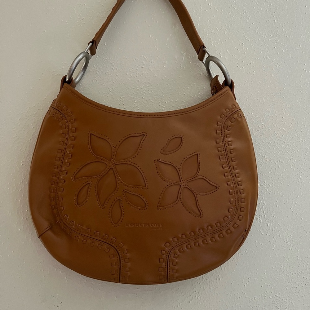 Kenneth Cole Tan Floral Shoulder Bag